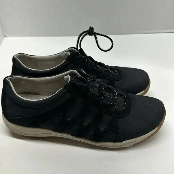 Dansko Harlie Suede Sneakers Shoes Black White Size 39 8.5 - 9 - Picture 1 of 11